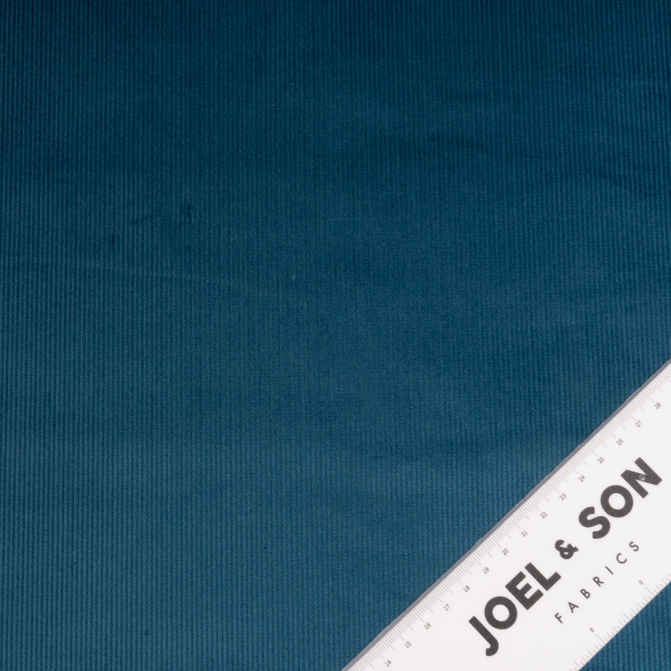 Dark Teal Ribbed Cotton Stretch Corduroy