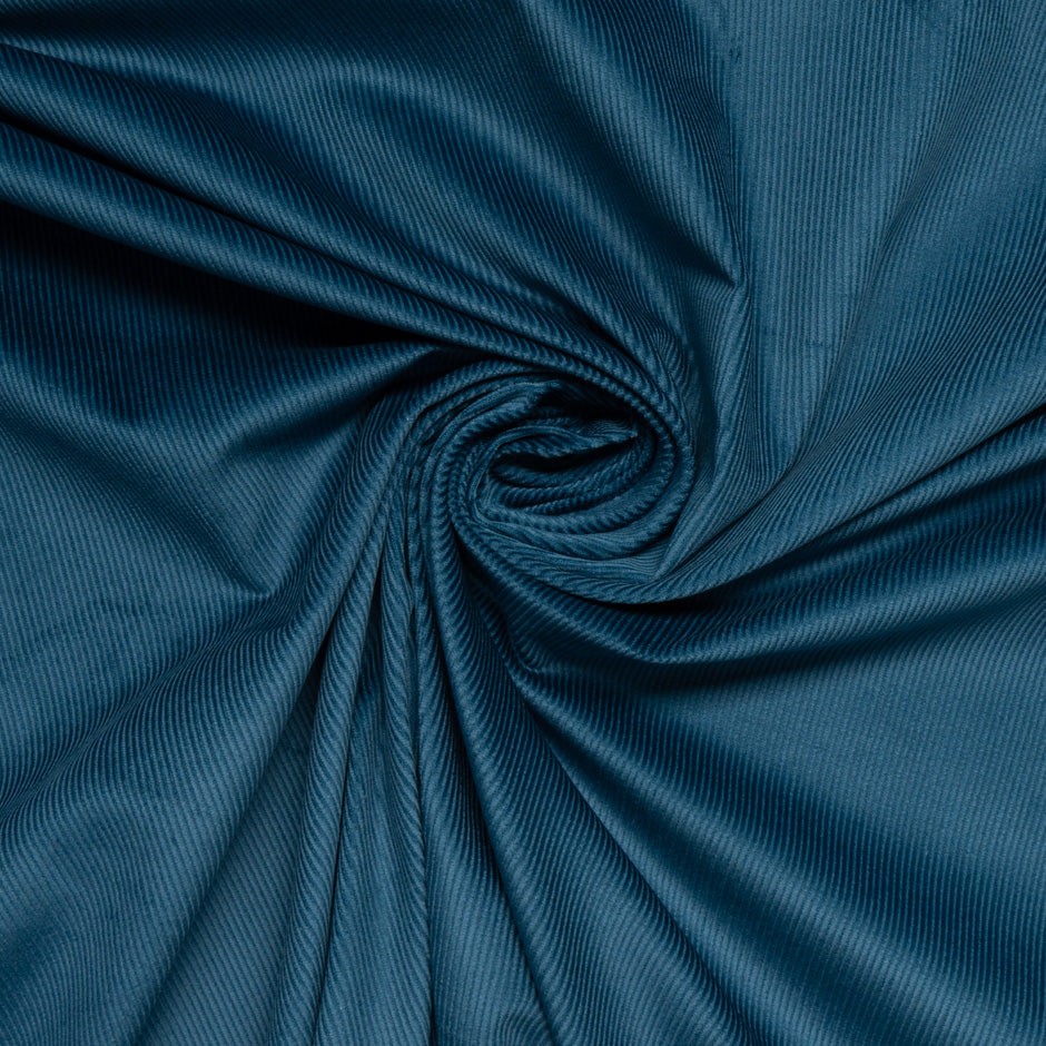 Dark Teal Ribbed Cotton Stretch Corduroy