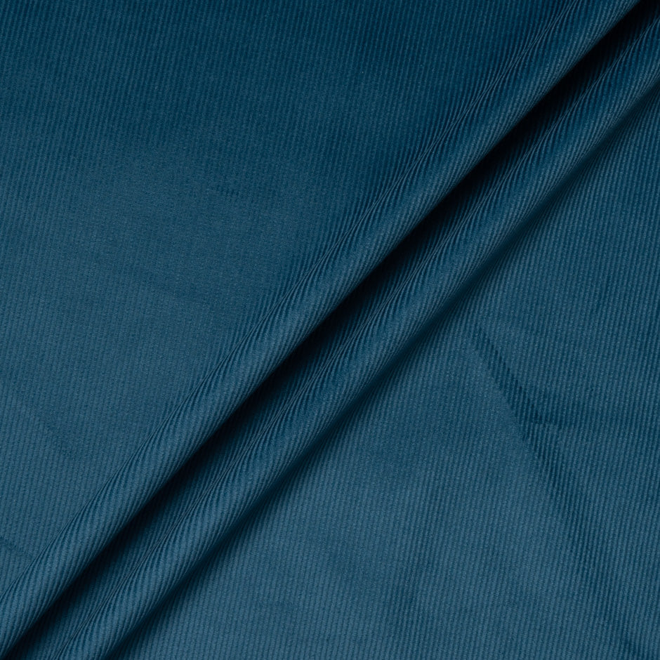 Dark Teal Ribbed Cotton Stretch Corduroy