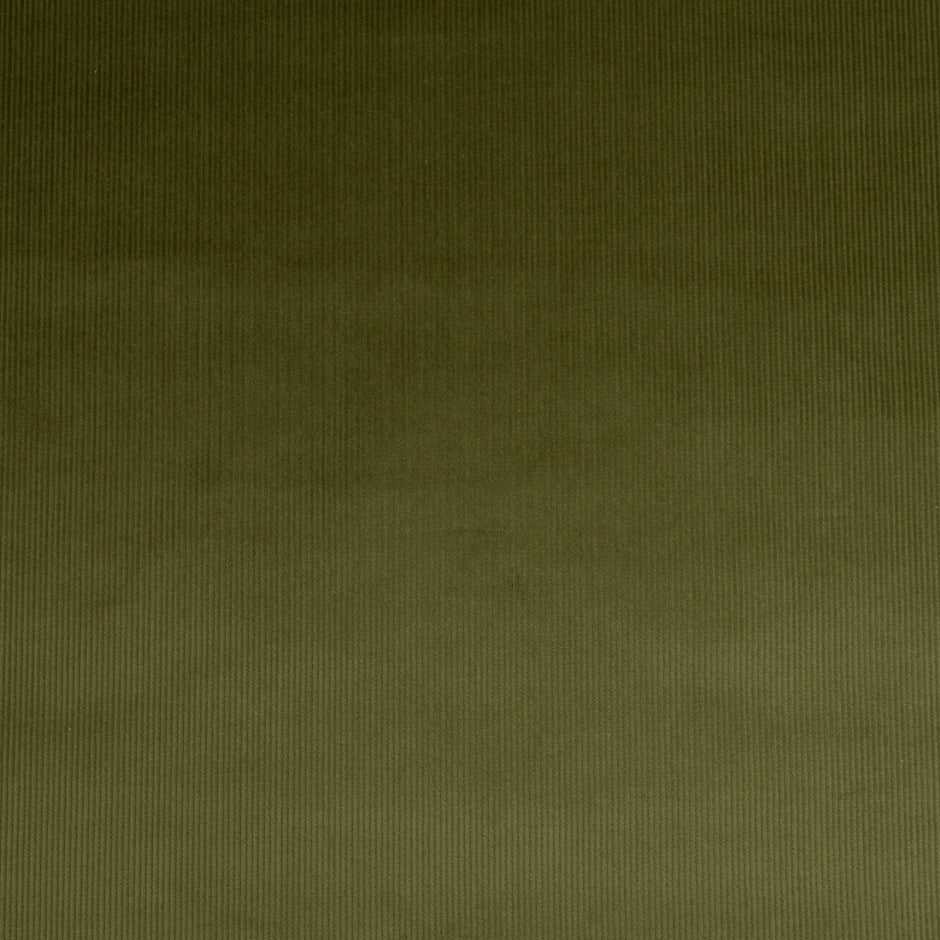 Pea Green Ribbed Cotton Stretch Corduroy