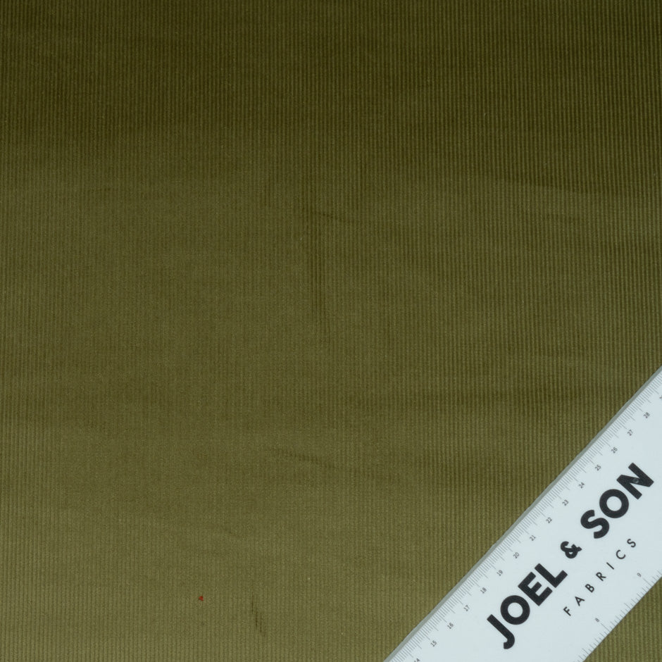 Pea Green Ribbed Cotton Stretch Corduroy