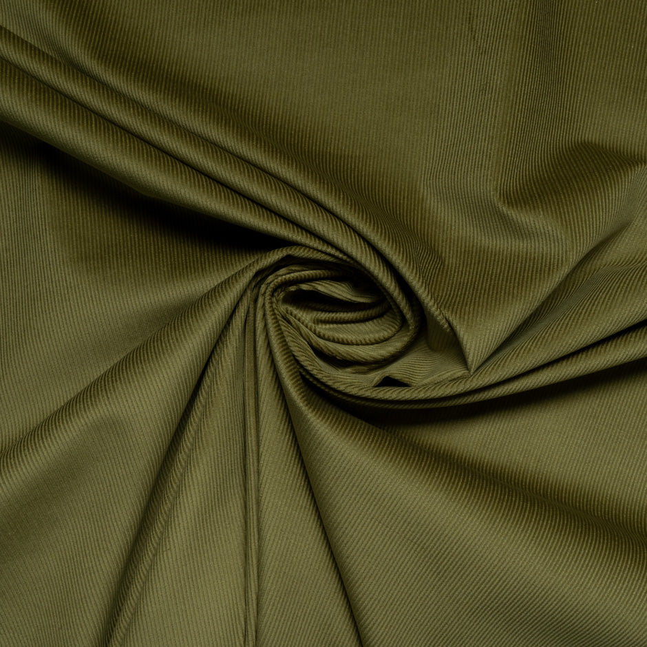 Pea Green Ribbed Cotton Stretch Corduroy