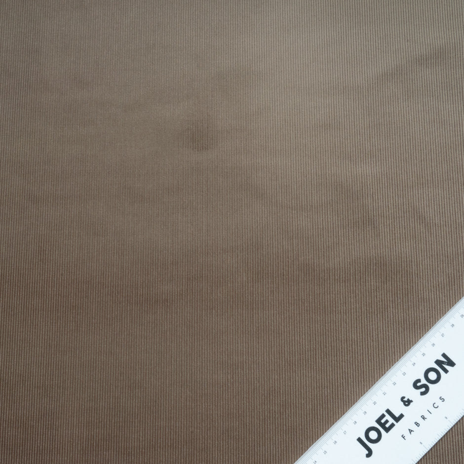 Dark Beige Ribbed Cotton Stretch Corduroy