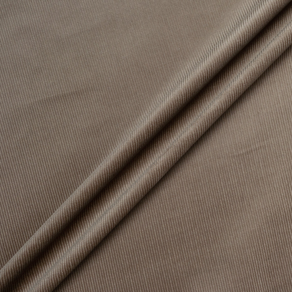 Dark Beige Ribbed Cotton Stretch Corduroy