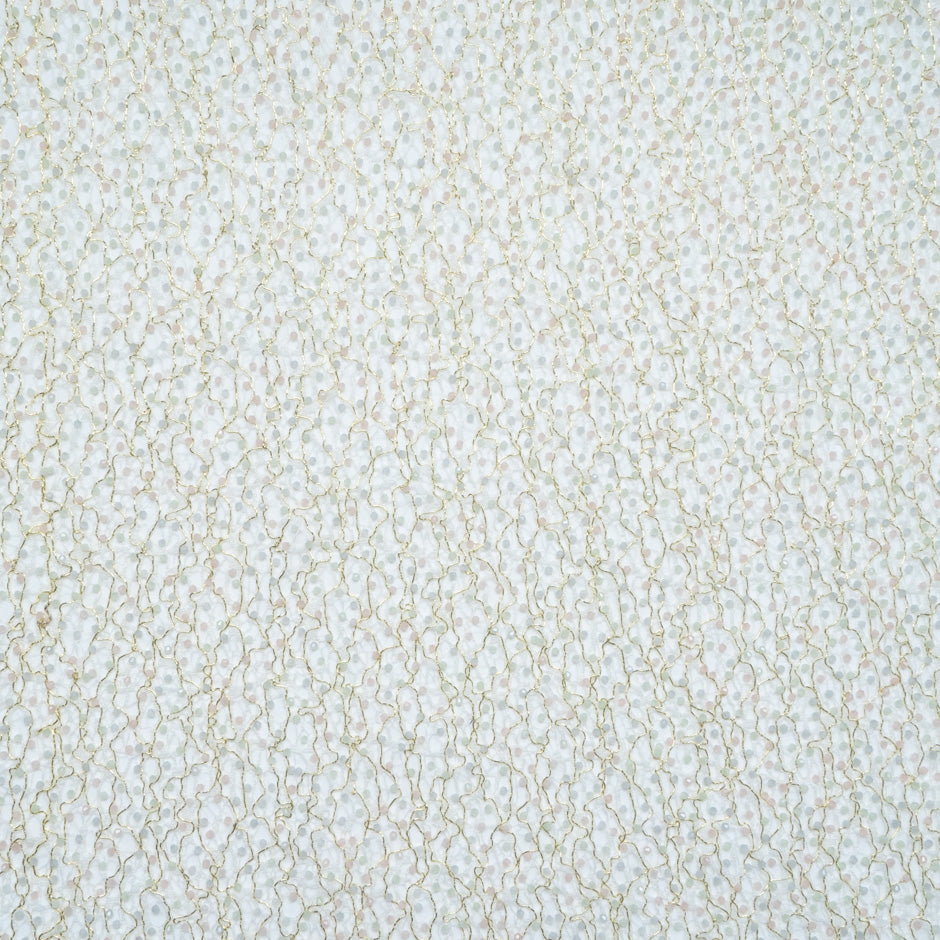 Gold & Ivory Hand Beaded Tulle