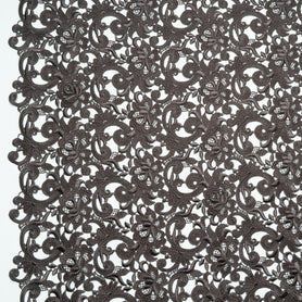 Deep Grey Floral Guipure Lace