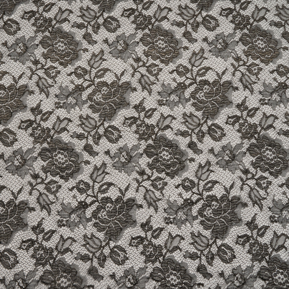 Rose Floral Black Chantilly Lace