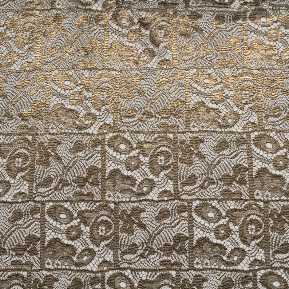 Gold Abstract Floral Chantilly Lace