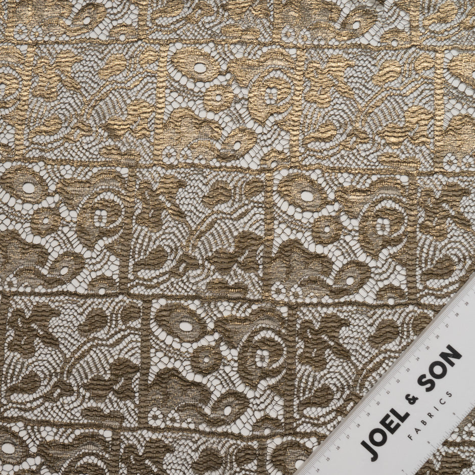 Gold Abstract Floral Chantilly Lace