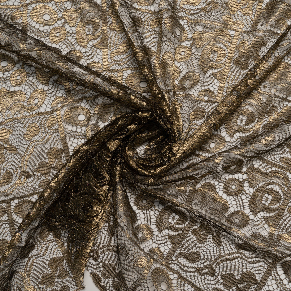 Gold Abstract Floral Chantilly Lace