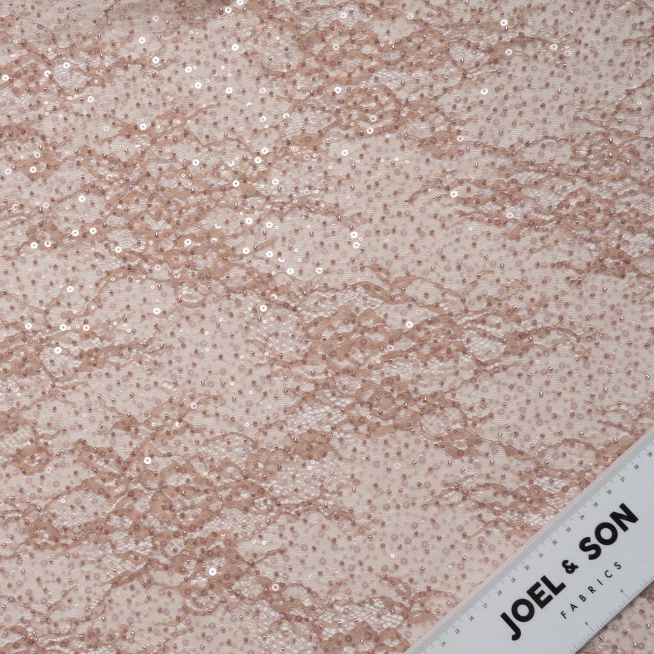 Blush Hand Beaded Chantilly Lace
