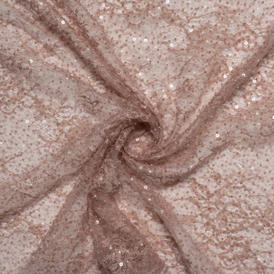Blush Hand Beaded Chantilly Lace