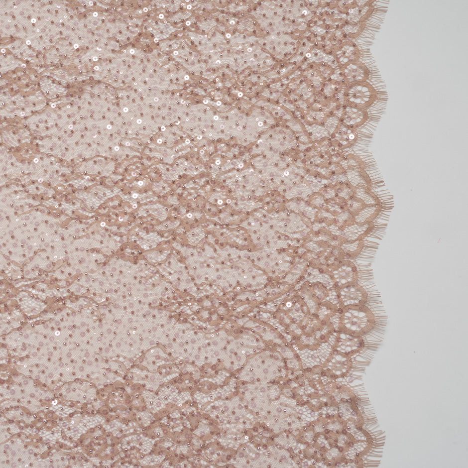 Blush Hand Beaded Chantilly Lace