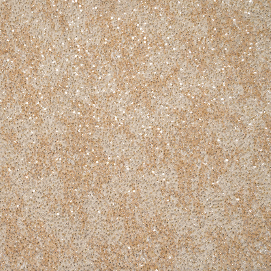 Rich Sand Hand Beaded Lace