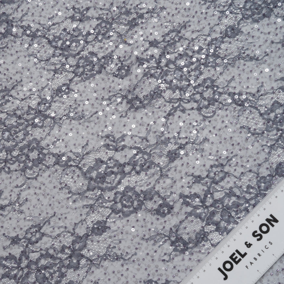 Dusty Lavender Hand Beaded Chantilly Lace