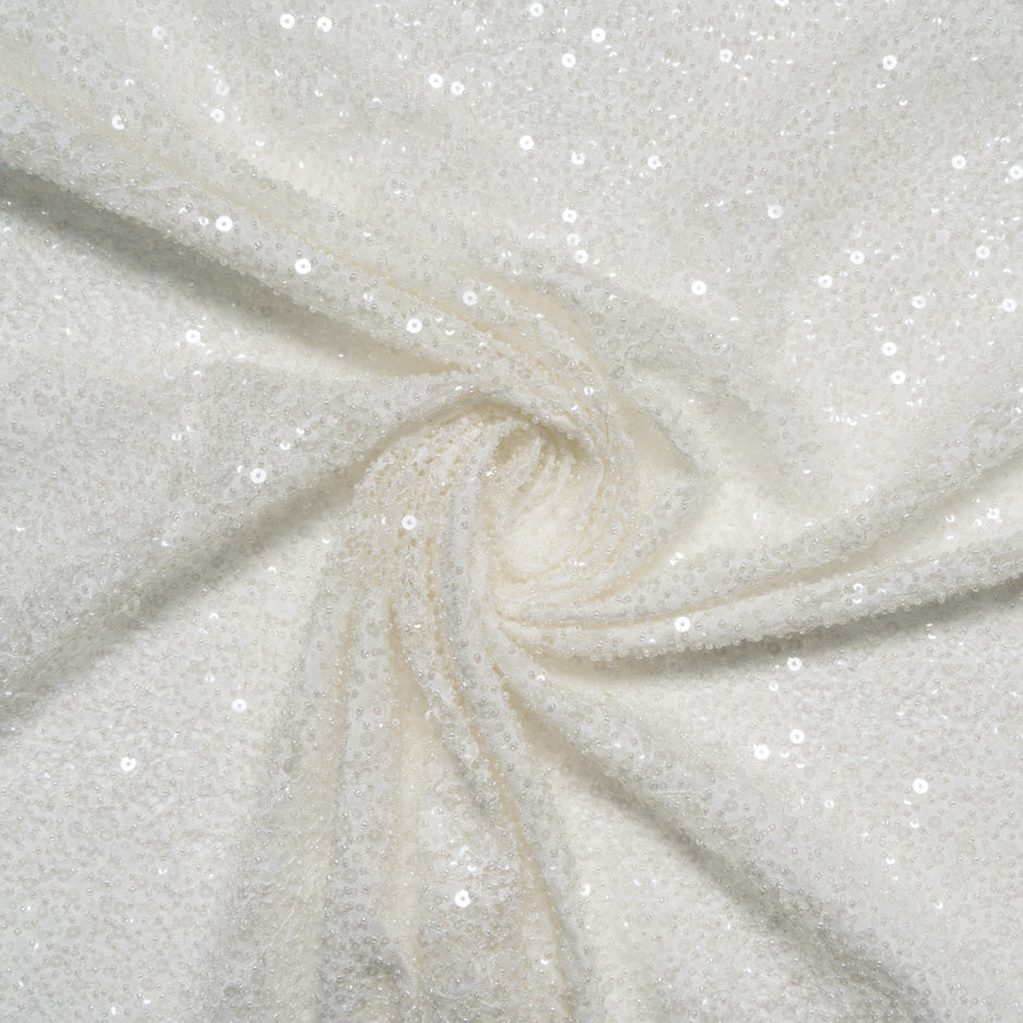 Off-White Heavy Beaded Chantilly Lace