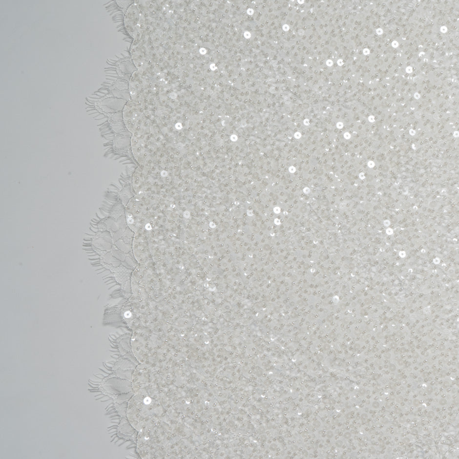 Off-White Heavy Beaded Chantilly Lace