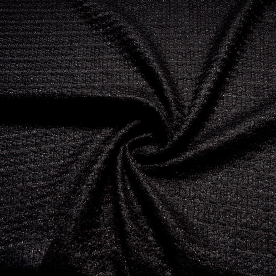 Black Metallic Wool Blend Bouclé