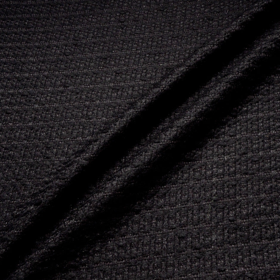 Black Metallic Wool Blend Bouclé