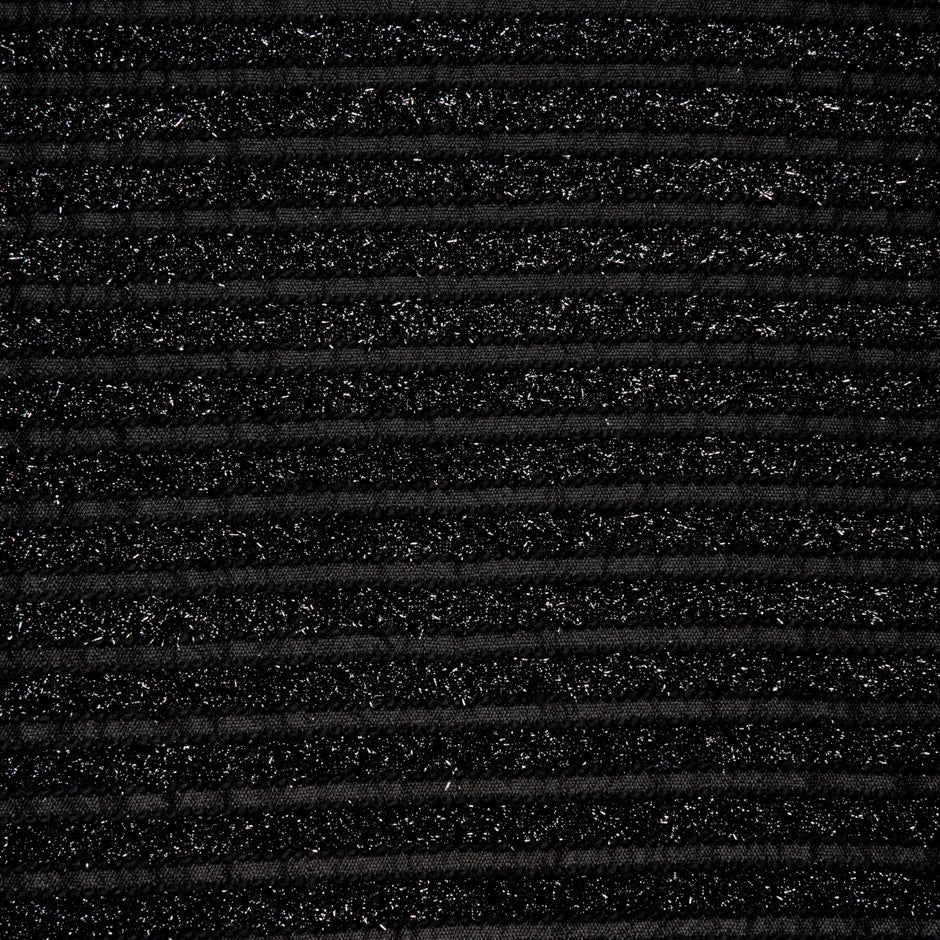Black Wool & Cotton Blended Lurex Bouclé