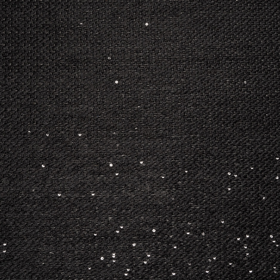 Black Sequinned Woven Wool Blend Bouclé