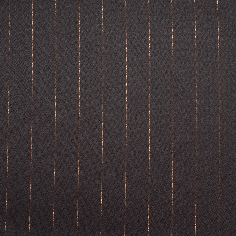 Chocolate Brown Wool & Cashmere Pinstripe Suiting