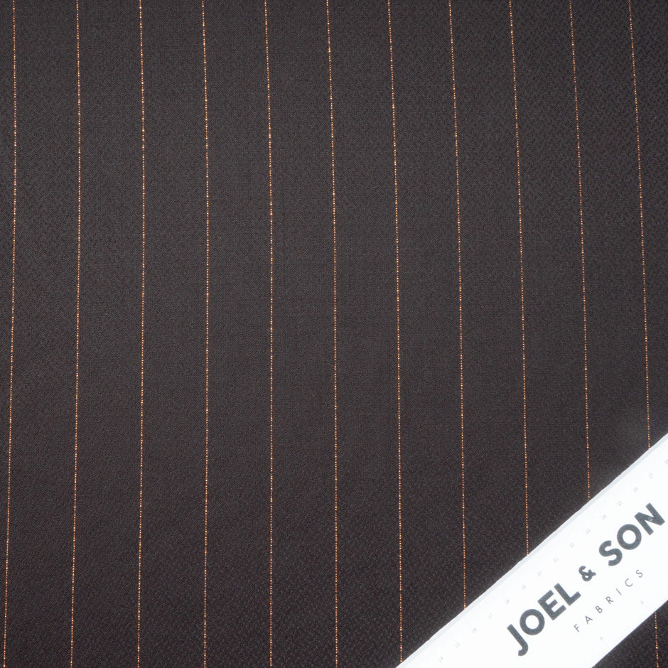 Chocolate Brown Wool & Cashmere Pinstripe Suiting