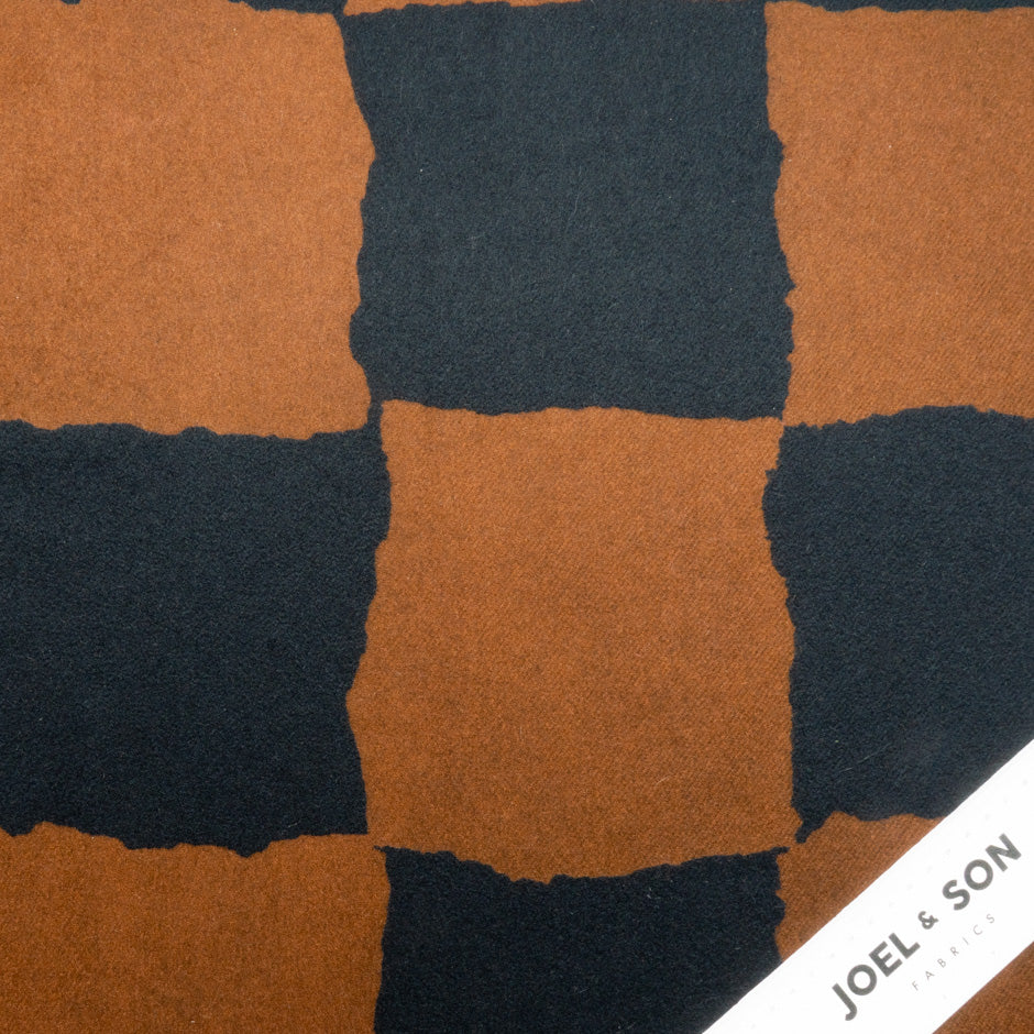 Caramel & Black Printed Cashmere