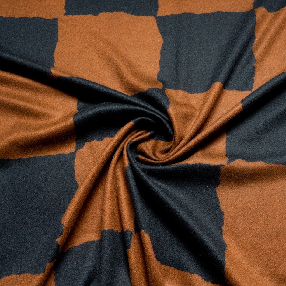 Caramel & Black Printed Cashmere