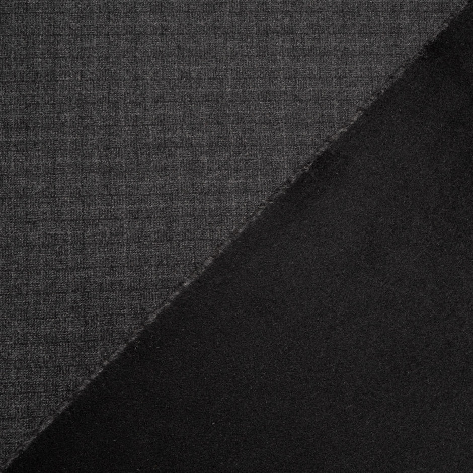 Grey Tweed & Black Double-Faced Cashmere
