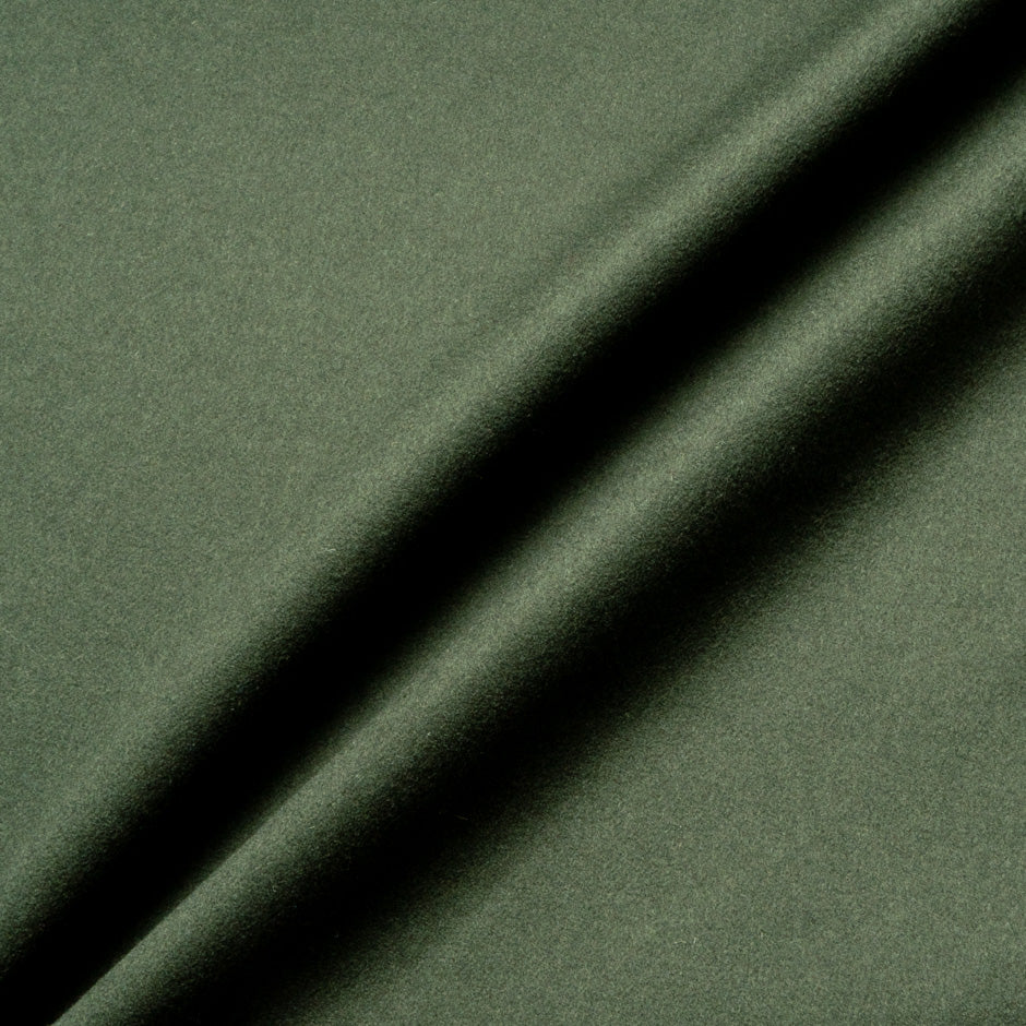 Olive Green & Black Double-Faced Pure Cashmere
