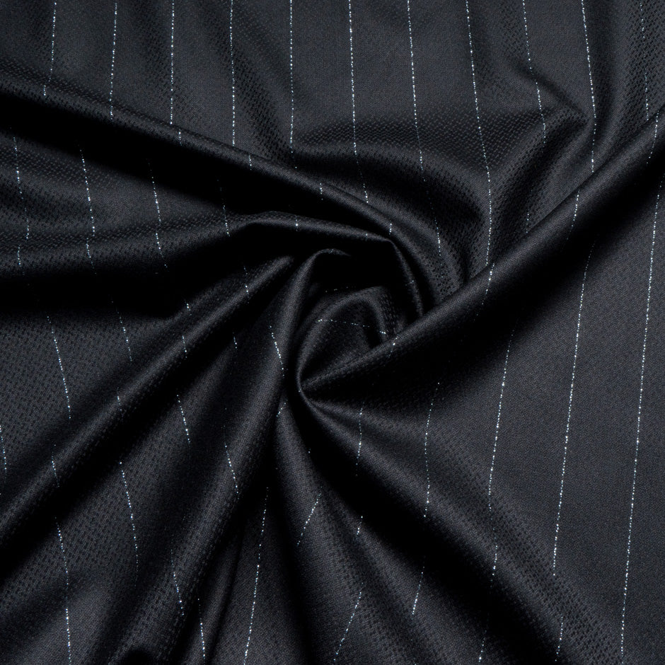 Blue Super 120s Worsted Wool & Cashmere Pinstripe Suiting