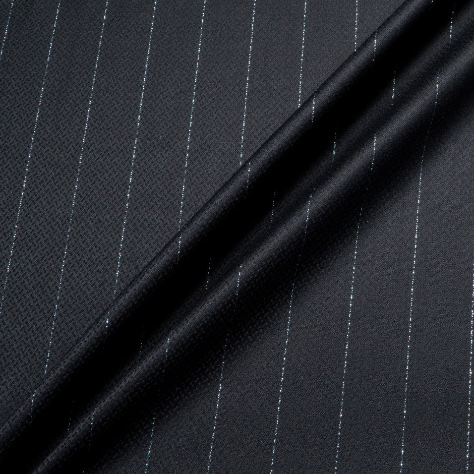 Blue Super 120s Worsted Wool & Cashmere Pinstripe Suiting