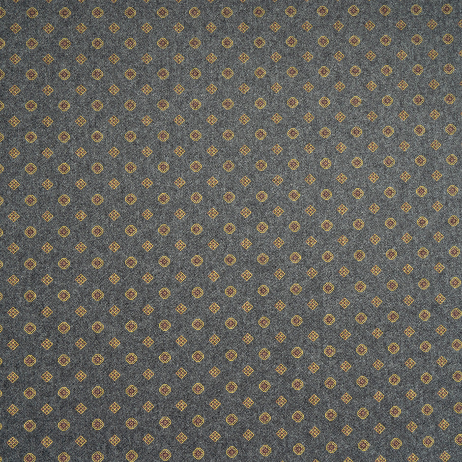 Geo Printed & Grey Double-Faced Pure Wool