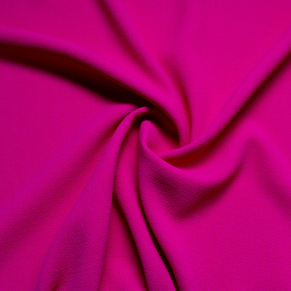 Rich Bright Fuchsia Double Wool Crêpe