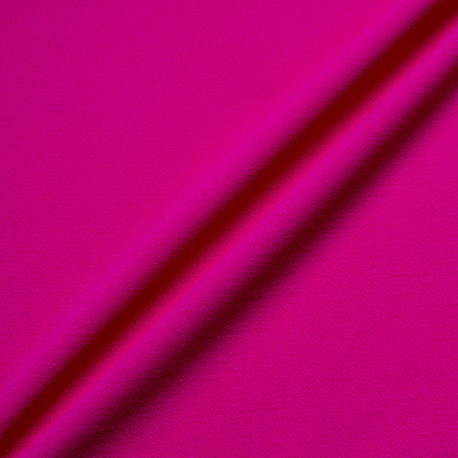 Rich Bright Fuchsia Double Wool Crêpe