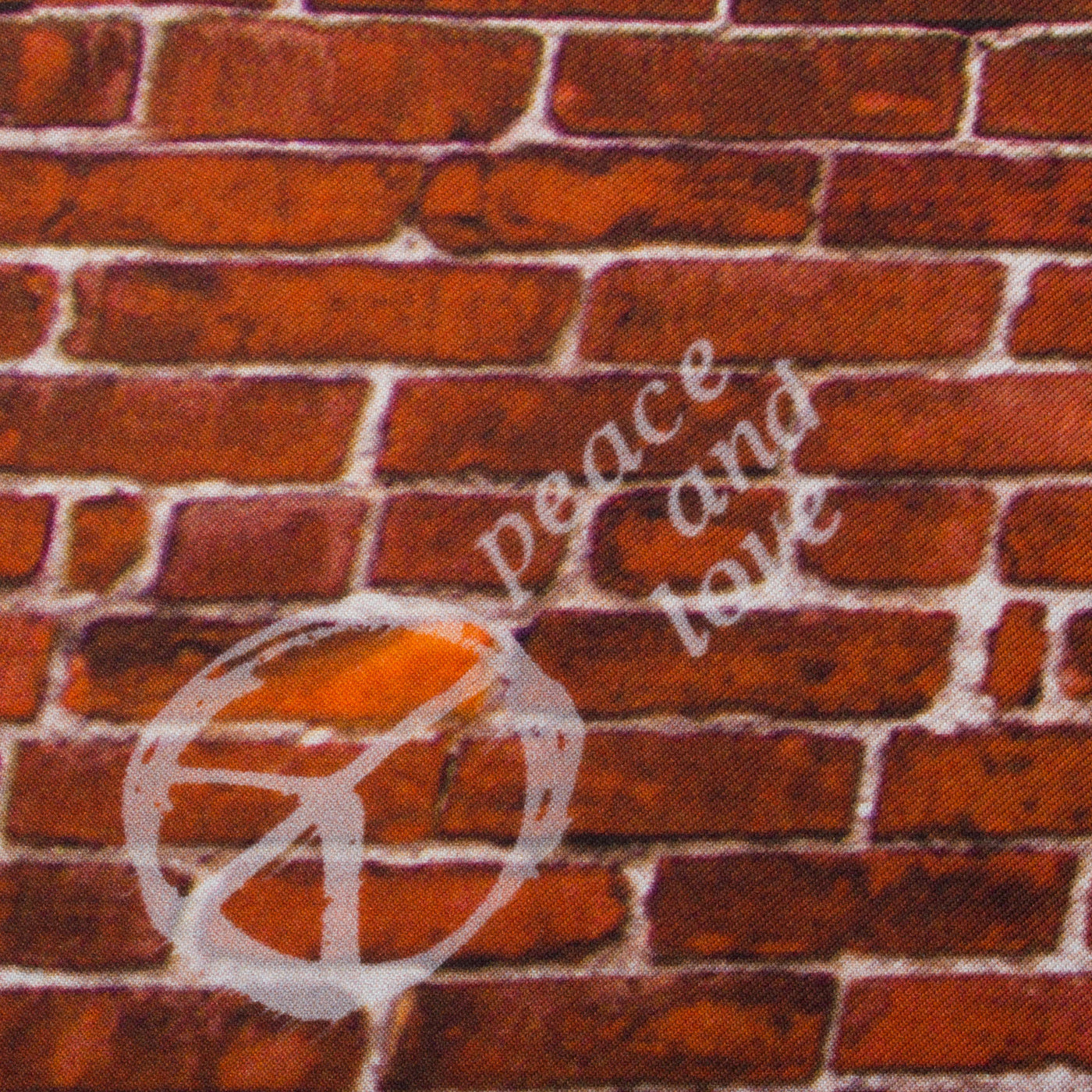 Graffiti 'Brick Wall' Printed Silk Twill