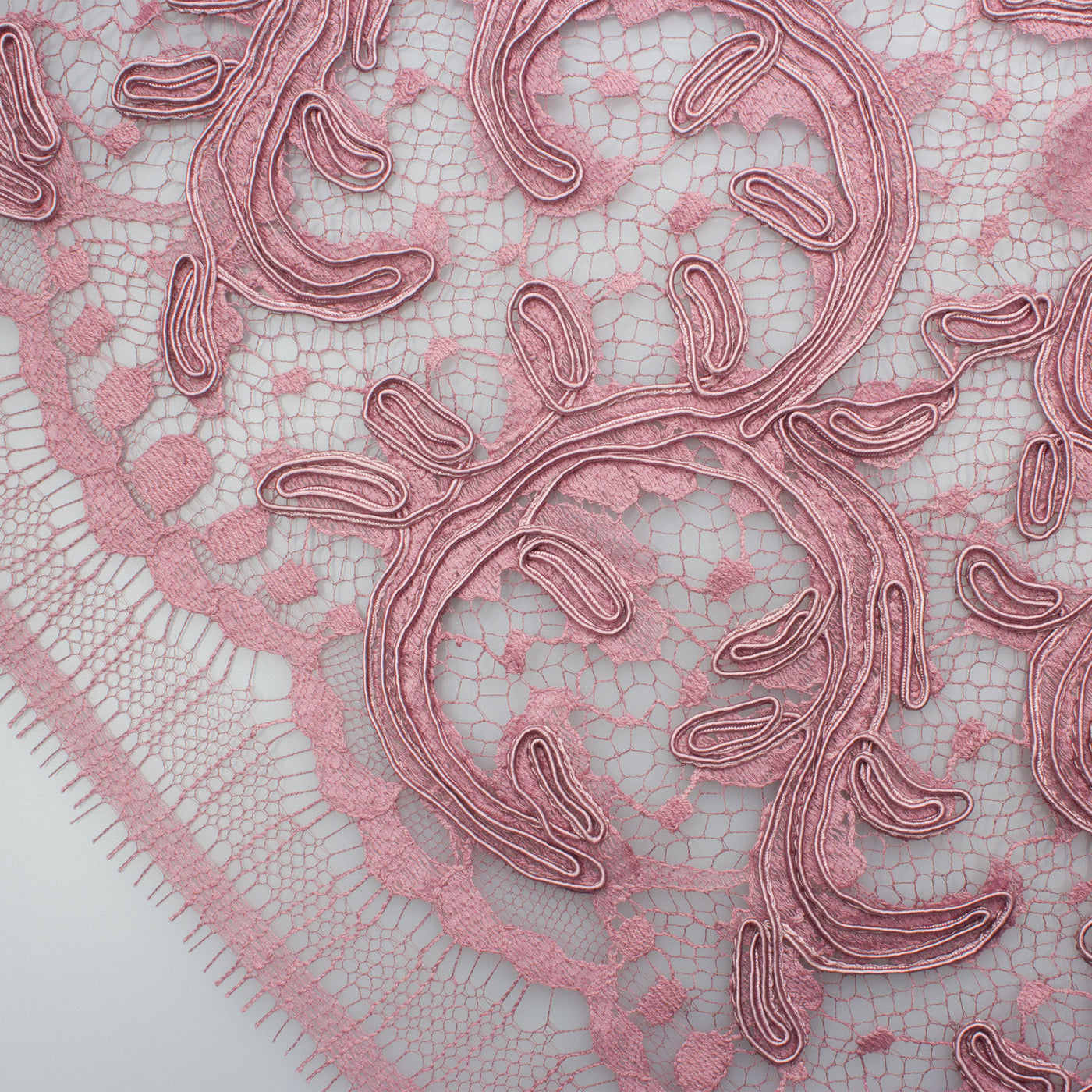 Pale Plum Heavy Corded Lace