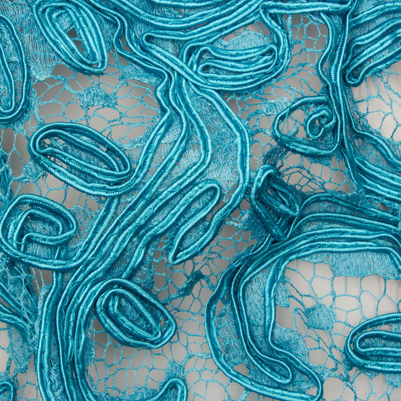 Turquoise Blue Heavy Corded Lace