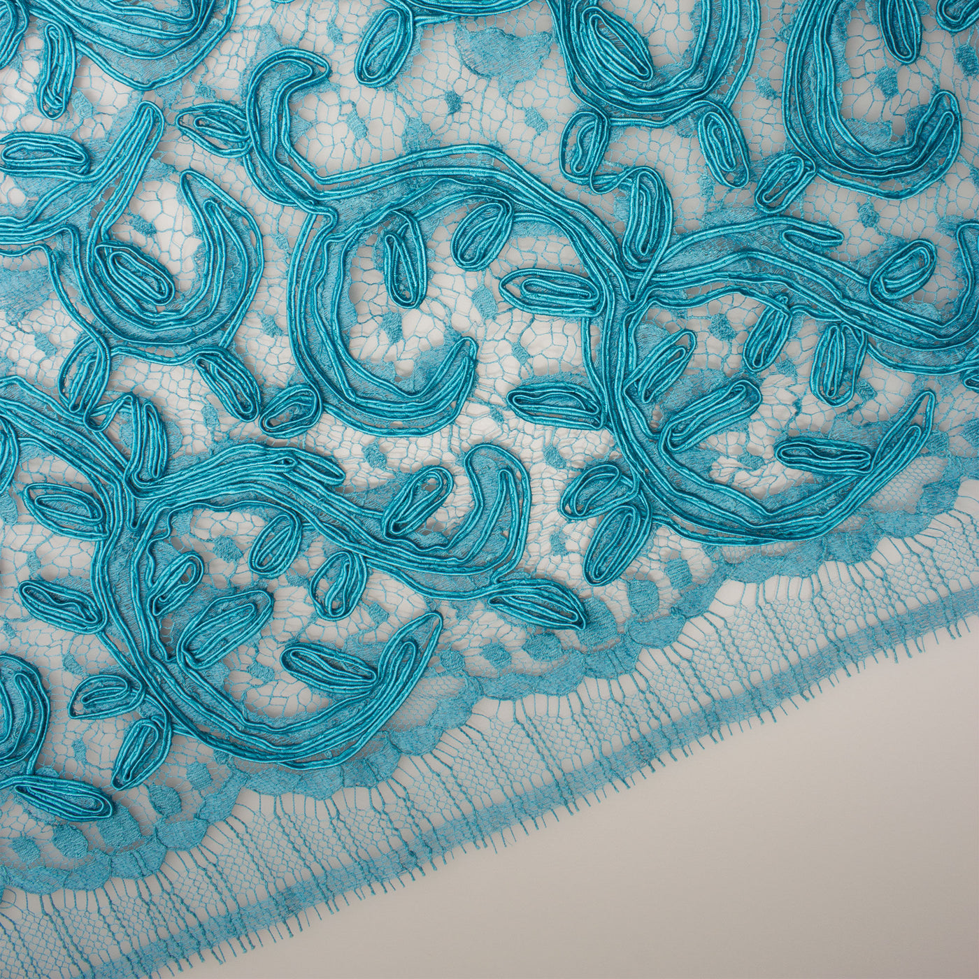 Turquoise Blue Heavy Corded Lace