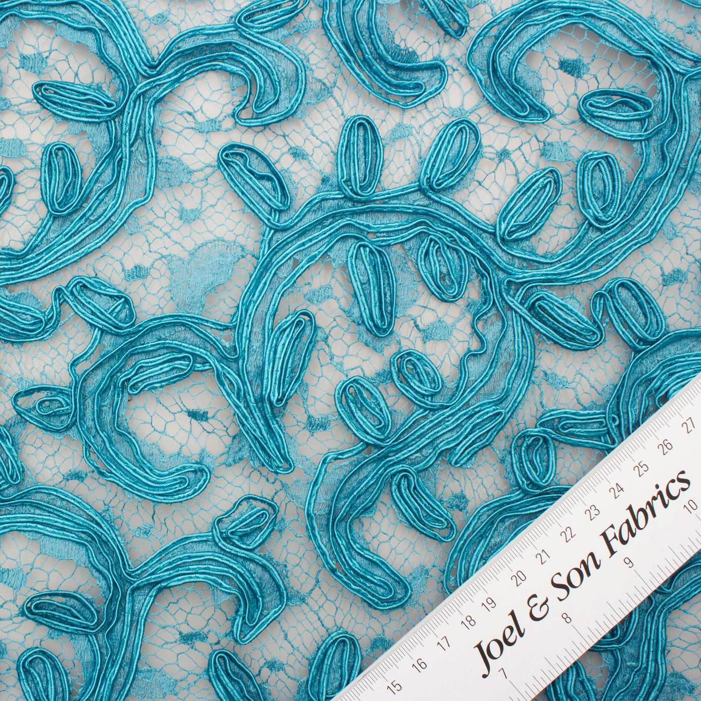 Turquoise Blue Heavy Corded Lace