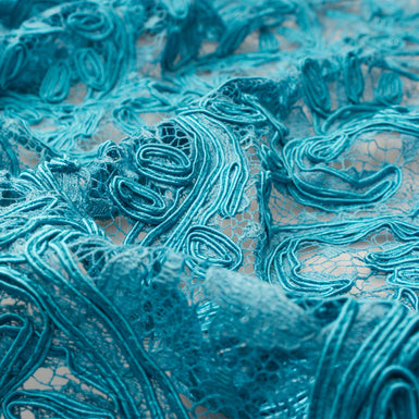 Turquoise Blue Heavy Corded Lace