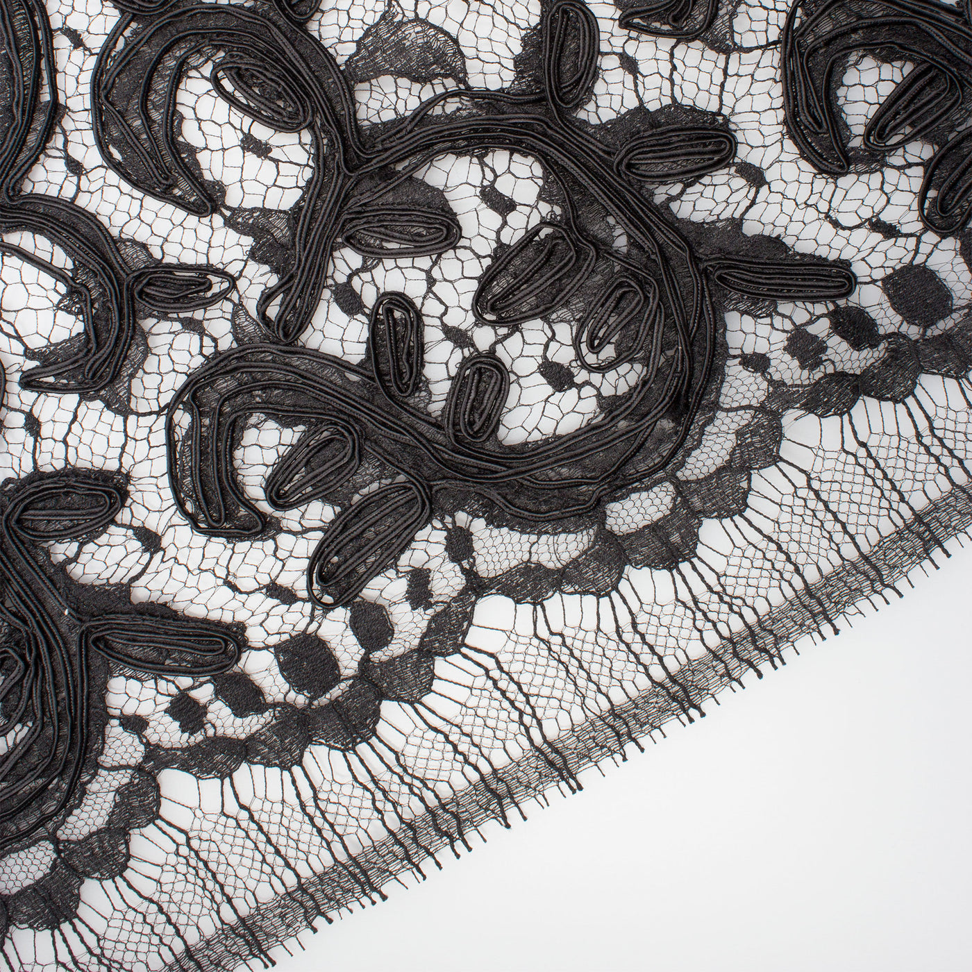Black Heavy Corded Lace