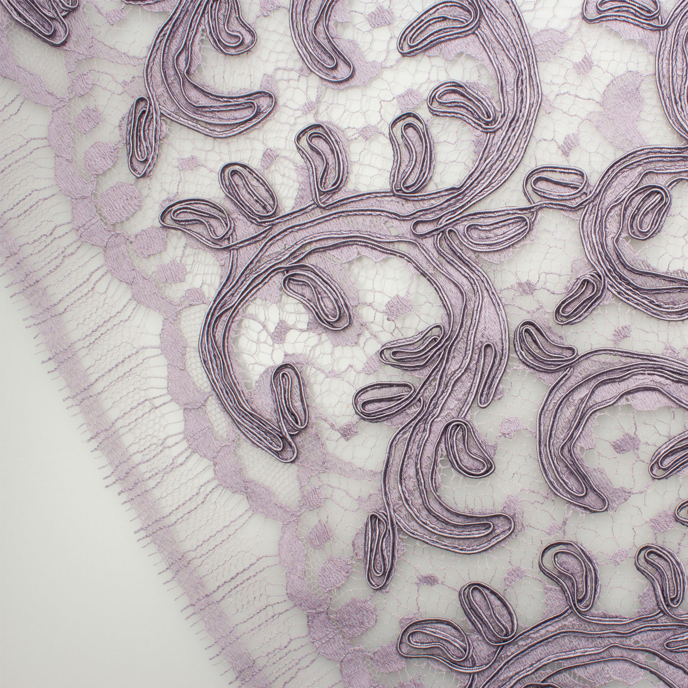 Lilac Heavy Corded Lace