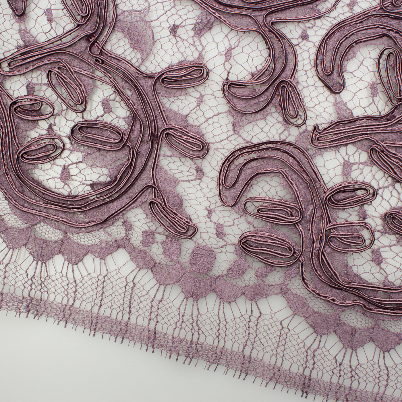 Deep Plum Heavy Corded Lace
