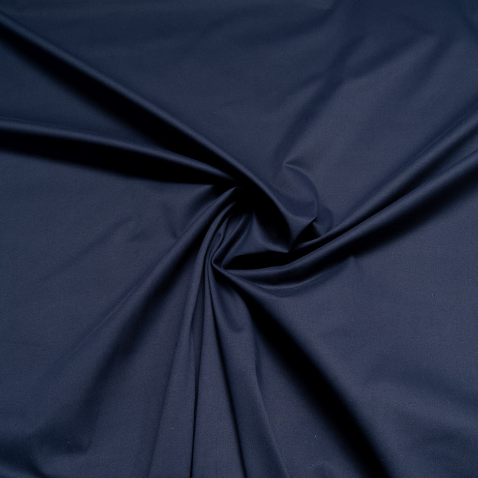 Plain Deep Navy Stretch Cotton
