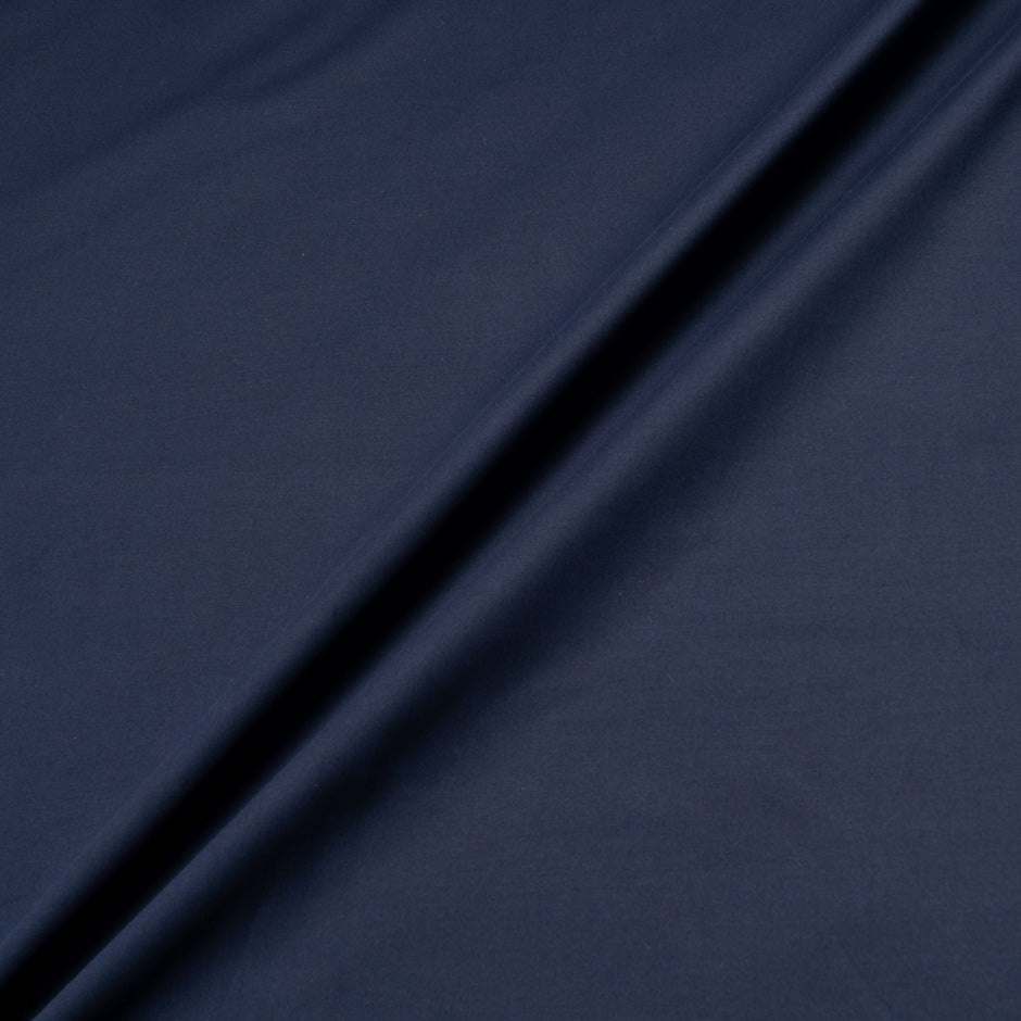 Plain Deep Navy Stretch Cotton