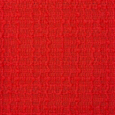Vibrant Red Wool Bouclé