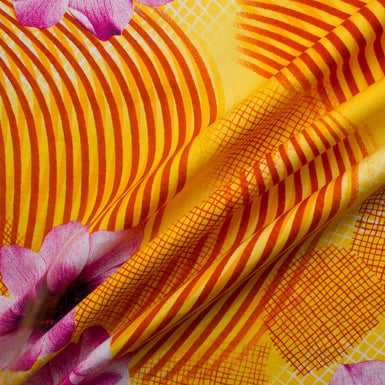 Canary Yellow & Burnt Orange Luxury Cotton