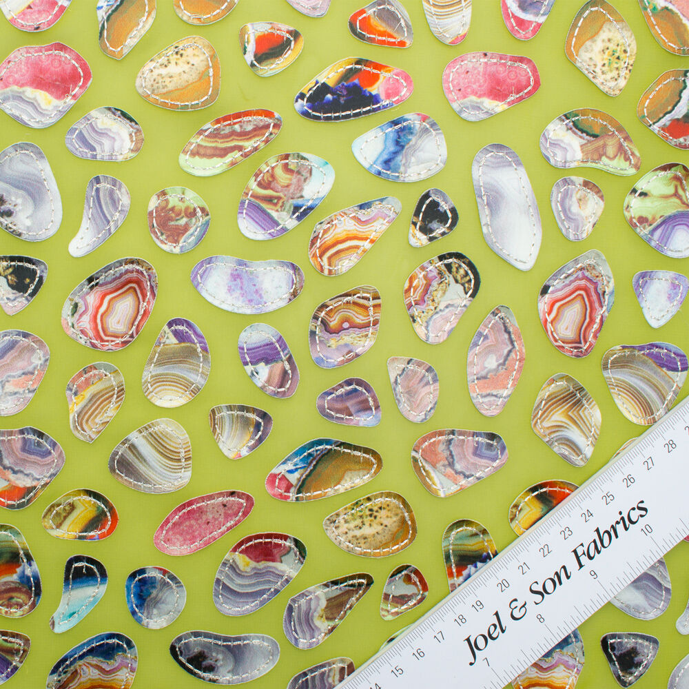 Lime Green Embroidered Silk Georgette Fabric